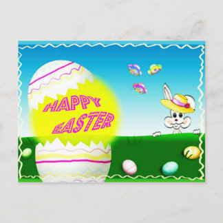 Happy Easter Holiday Postcard