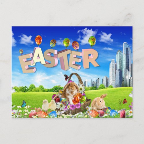 Happy Easter Holiday Postcard