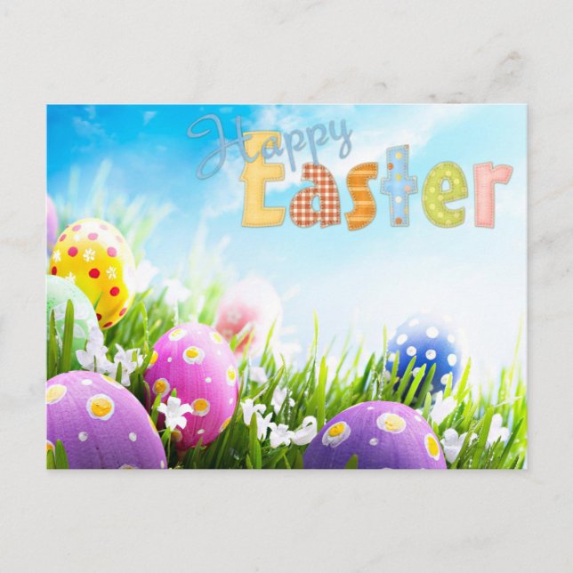 happy easter holiday postcard (Front)