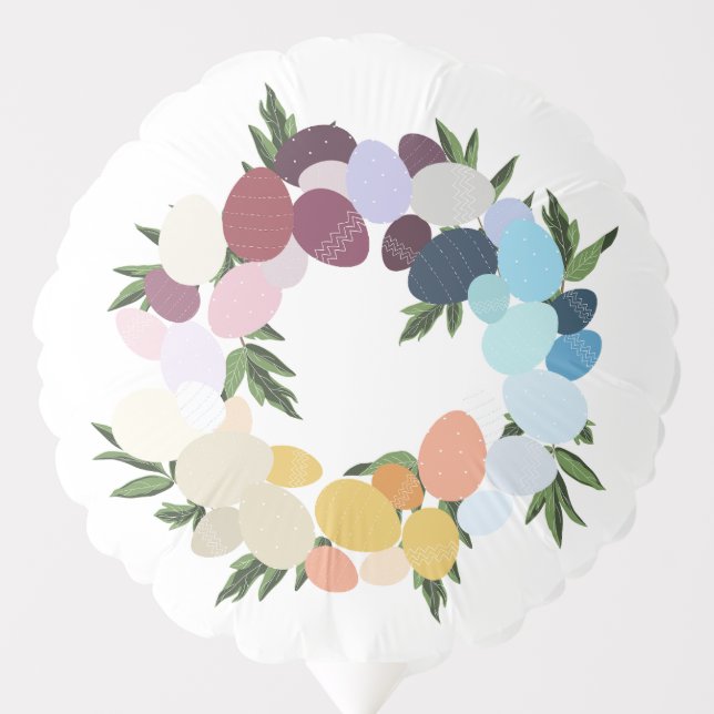 Happy Easter Holiday Wreathe. Balloon (Front)