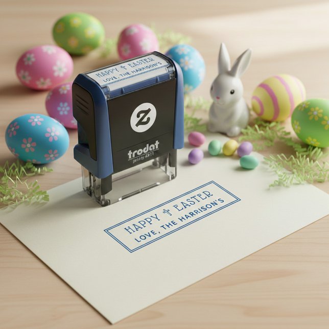 Happy Easter Holy Cross Self-inking Stamp (Creator Uploaded)