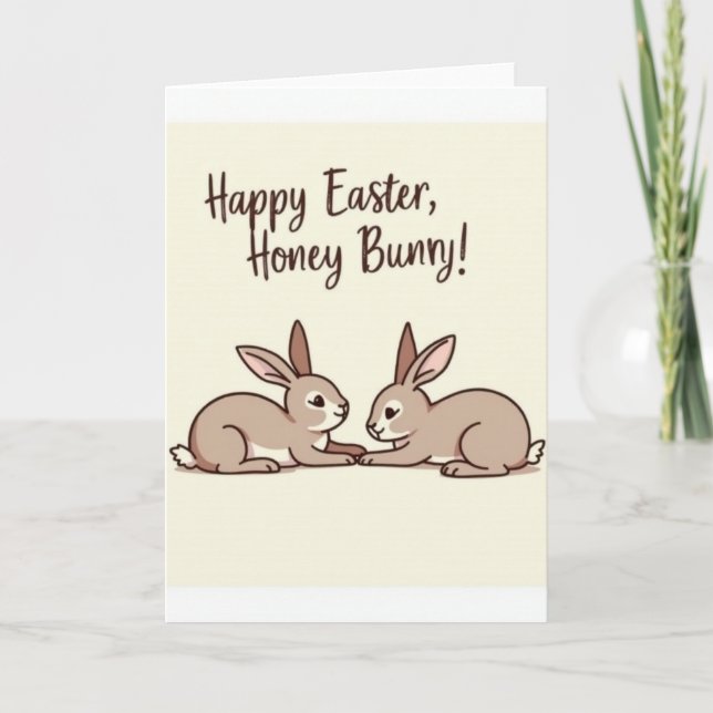 Happy Easter Honey Bunny Card (Front)