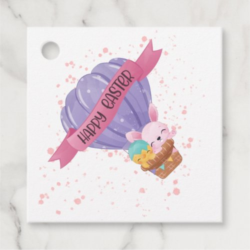 Happy Easter Hot Air Balloon  Favor Tags