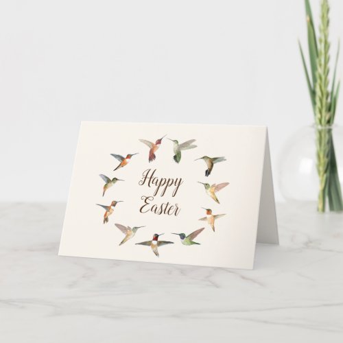 Happy Easter Hummingbird Holiday Card