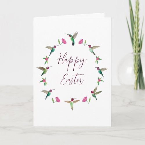 Happy Easter Hummingbirds Card