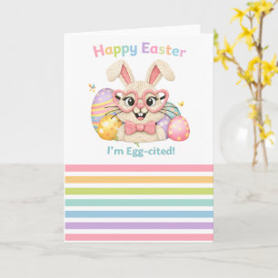 Happy Easter I'm Egg-cited Bunny Card
