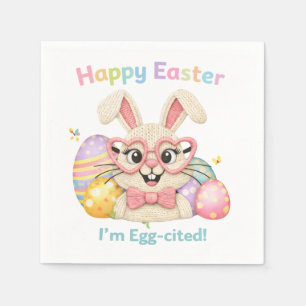 Happy Easter I'm Egg-cited Bunny Napkins