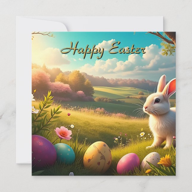 Happy Easter in a Spring Landscape (Front)