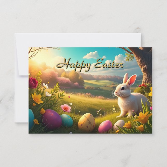 Happy Easter in a Spring Landscape (Front)