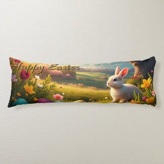 Happy Easter in a Spring Landscape Body Pillow