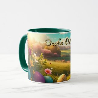 Happy Easter in a Spring Landscape