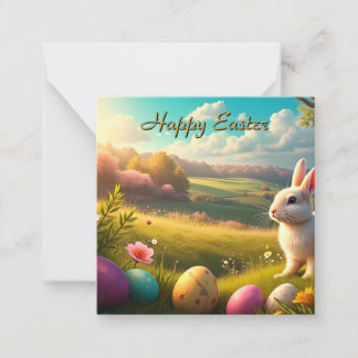 Happy Easter in a Spring Landscape Note Card