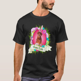 Happy Easter Irish Setter Wearing Bunny Ear Eggs C T-Shirt
