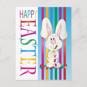 Happy Easter Jelly Bean Bunny Holiday Postcard