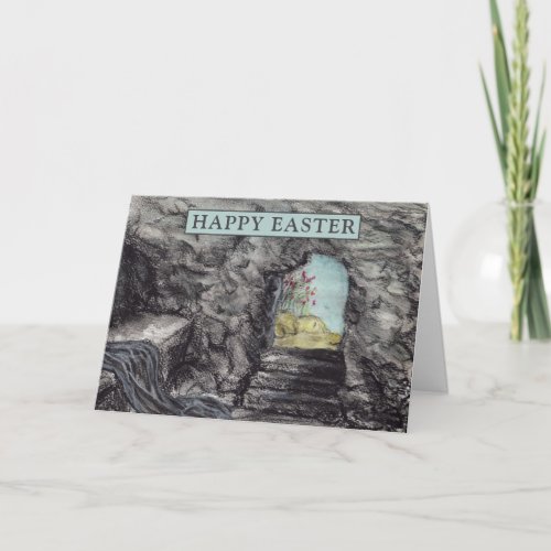 Happy Easter Jesus He Is Risen Watercolor Card