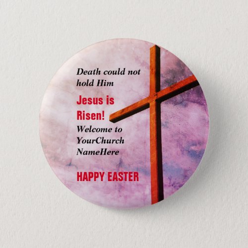 HAPPY EASTER  Jesus is Risen  Button