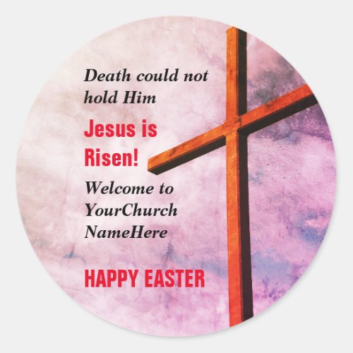HAPPY EASTER  Jesus is Risen Classic Round Sticker