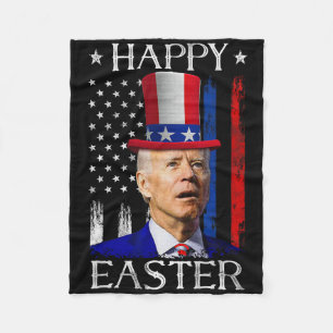 Happy Easter Joe Biden Confused 4th Of July Indepe Fleece Blanket