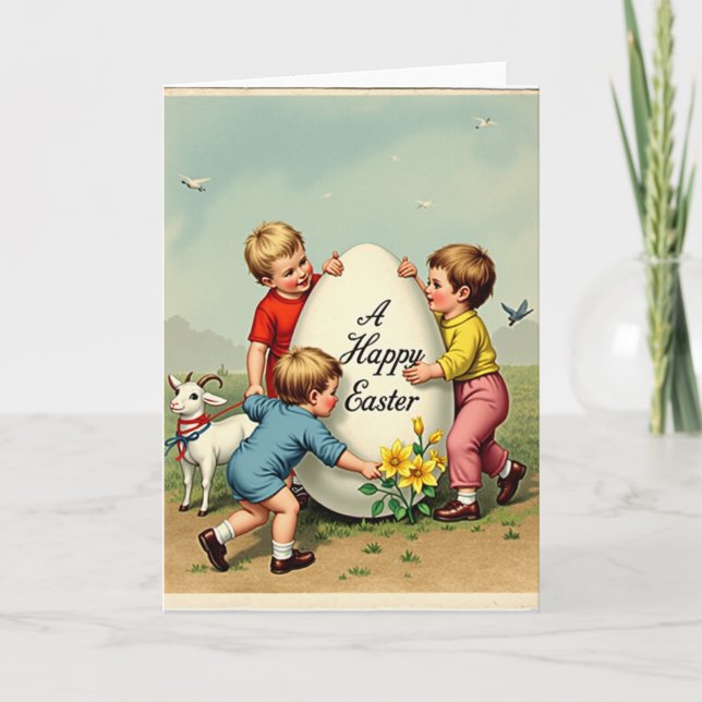 Happy Easter Joyful Kids Card (Front)