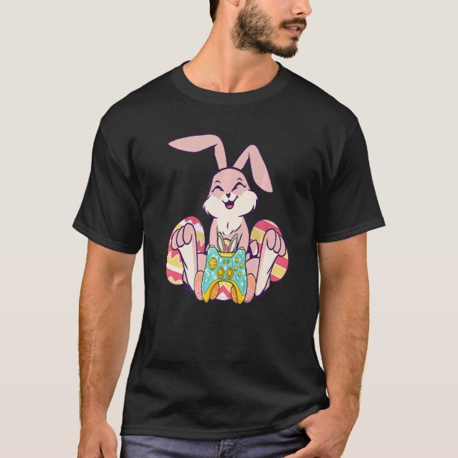 Happy Easter Joystick Bunny Ear Funny Gaming Kids  T-Shirt (Front)