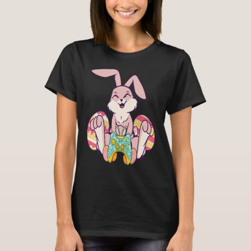 Happy Easter Joystick Bunny Ear  Gaming Kids Boys  T_Shirt