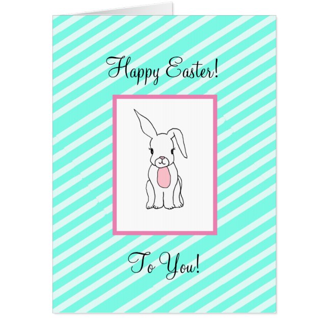 Happy Easter Jumbo Sized Bunny and Carrots Card (Front)