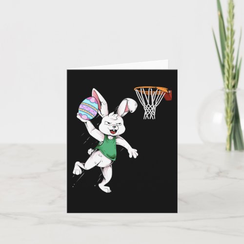 Happy Easter  Kids Boys Bunny Dunk Basketball East Card