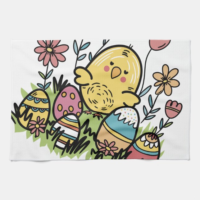 Happy Easter Kitchen Towels: Festive and Fun Desig Towel (Horizontal)