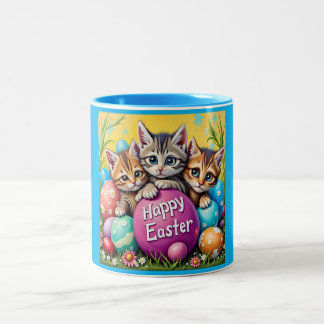 ~ HAPPY EASTER KITTENS ~   Two-Tone COFFEE MUG