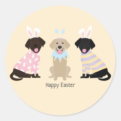 Happy Easter Labrador Retriever Dogs Classic Round Sticker