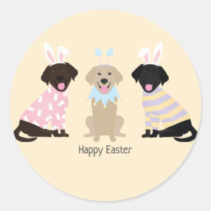Happy Easter Labrador Retriever Dogs Classic Round Sticker