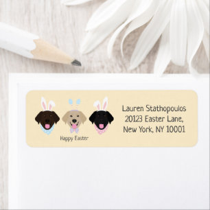 Happy Easter Labrador Retriever Dogs Label