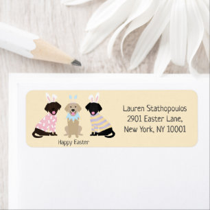 Happy Easter Labrador Retriever Dogs Label