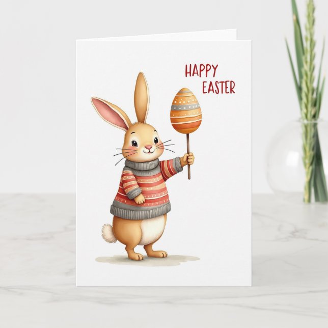 Happy Easter Lagomorph Card (Front)