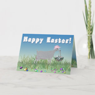 Happy Easter LaMancha Goat Holiday Card