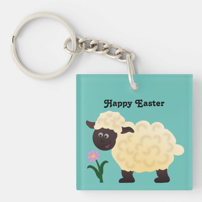 Happy Easter Lamb Keychain (Front)
