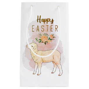 Happy Easter Lamb Pink Small Gift Bag