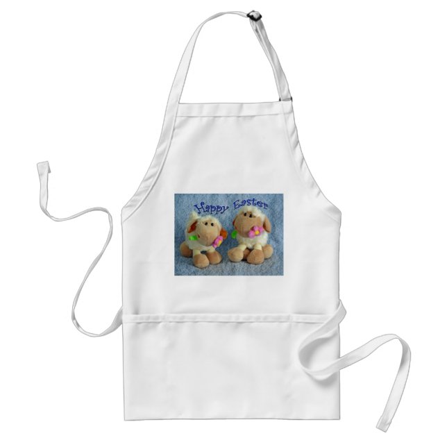 Happy Easter Lambs Adult Apron (Front)