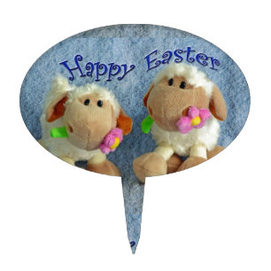 Happy Easter Lambs Cake Topper