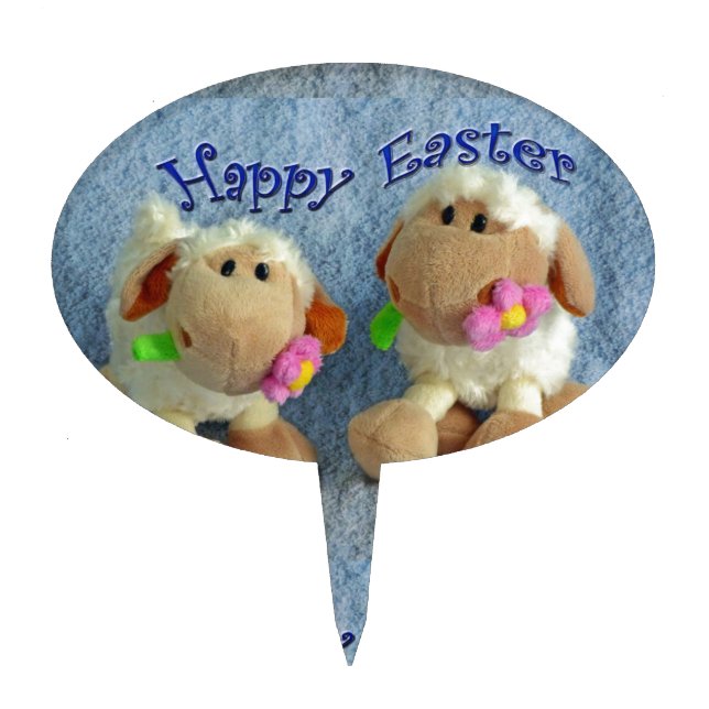 Happy Easter Lambs Cake Topper (Front)