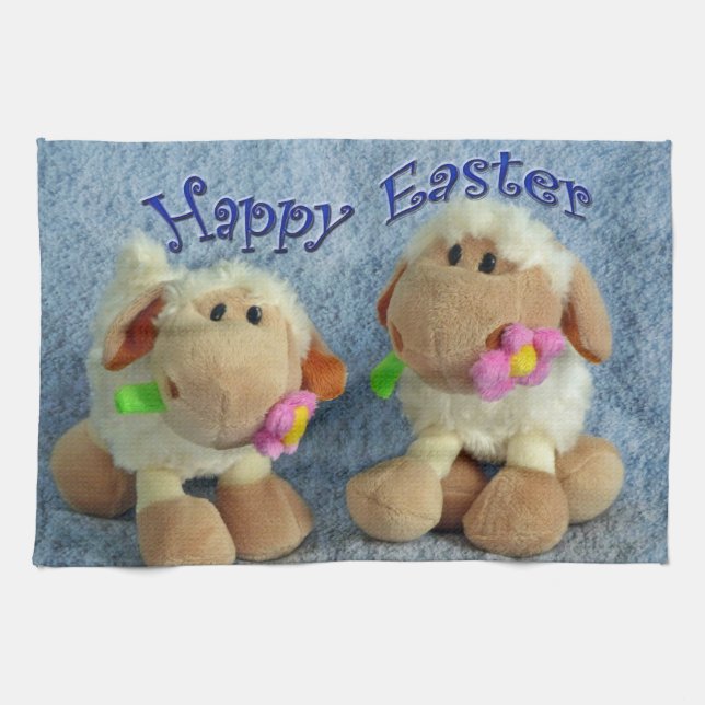 Happy Easter Lambs Kitchen Towel (Horizontal)