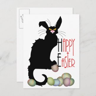 Happy Easter - Le Chat Noir Holiday Postcard