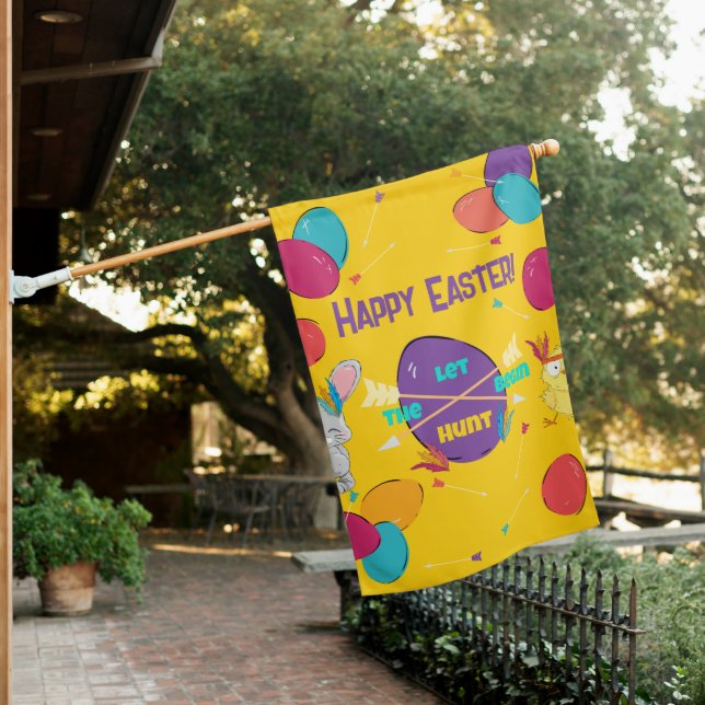 Happy Easter | Let The Hunt Begin | Flag (In SItu)