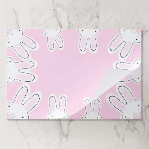 Happy Easter light pink cute bunnies fun placemats
