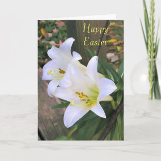 Happy Easter Lilies Holiday Card