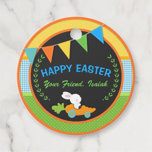 Happy Easter Little Bunny and Carrot Favor tag