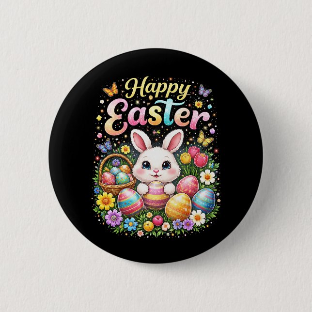 Happy Easter Little Bunny Button (Front)
