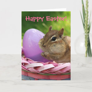 Happy Easter Little Chipmunk Holiday Card