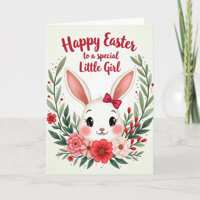Happy Easter Little Girl Card (Front)