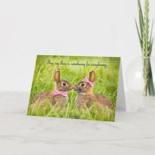 Happy Easter Love Bunnies Romance Holiday Card